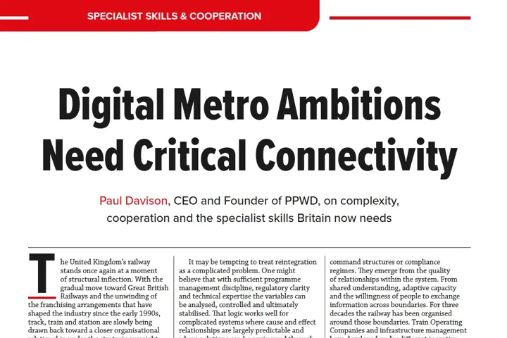 Article: Digital Metro Ambitions Need Critical Connectivity
